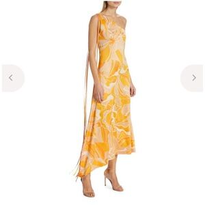 Alexis Yellow Floral One-Shoulder Dress